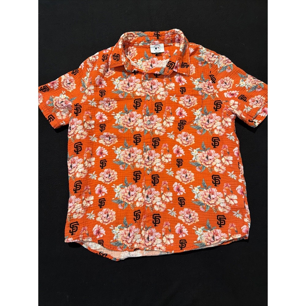 San Francisco Giants Aloha Hawaiian Shirt Button Up Women's Size Large